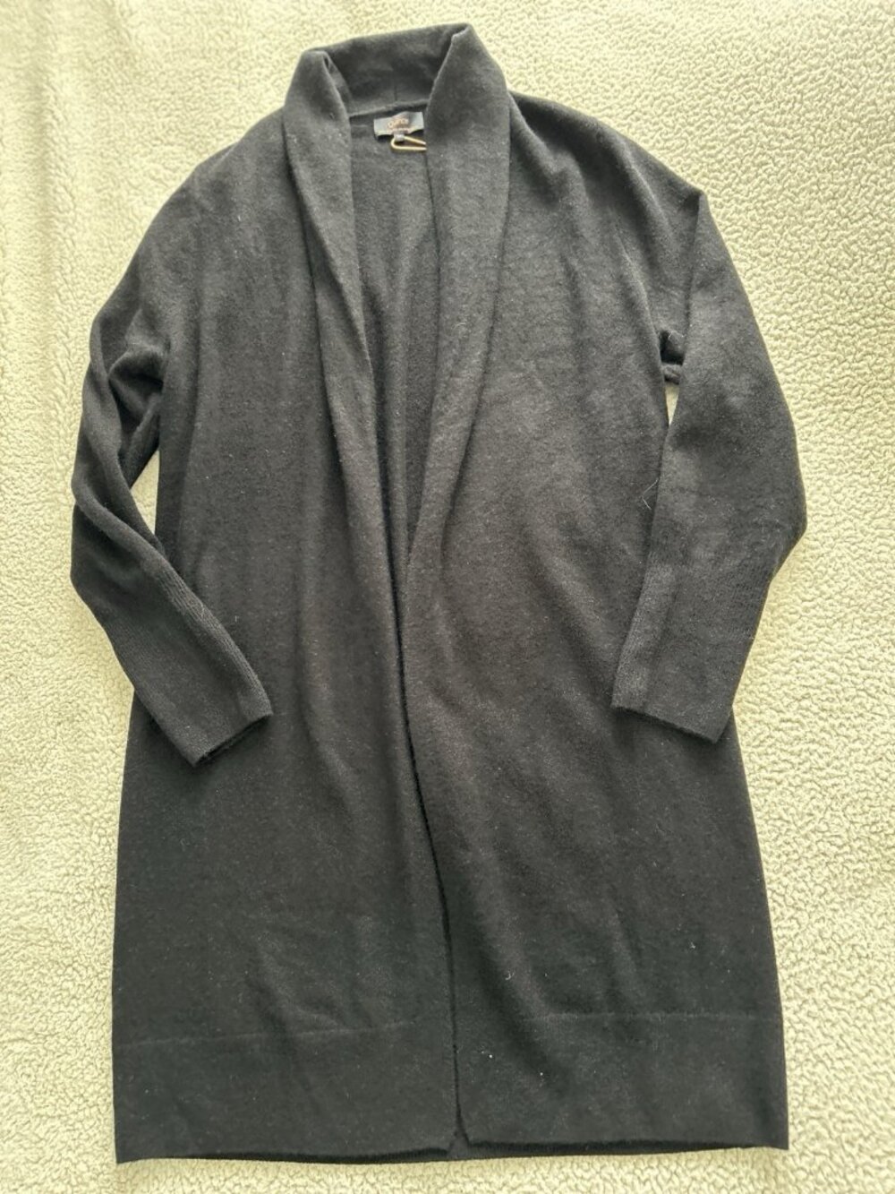 Quince Mongolian Cashmere Duster Cardigan Sweater Black Size M - Picture 12 of 16